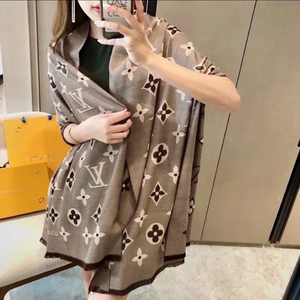 LV Monogram Cashmere Silk Blend Scarf - Picture 6 of 10